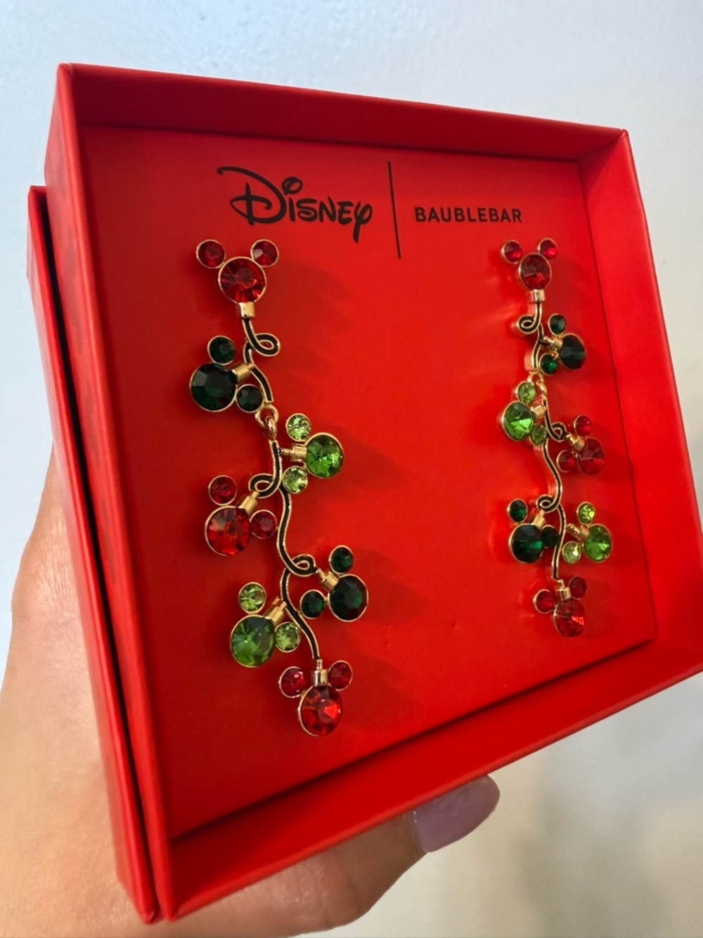 BaubleBar Mickey Mouse Christmas Lights Earrings